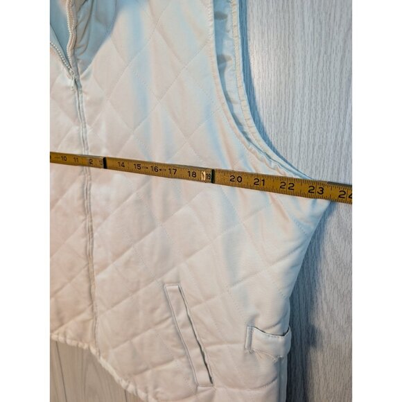 Orvis Quilted Vest Cream Pockets Zip Size XL Full Zip Adjustable Sides - Picture 5 of 6